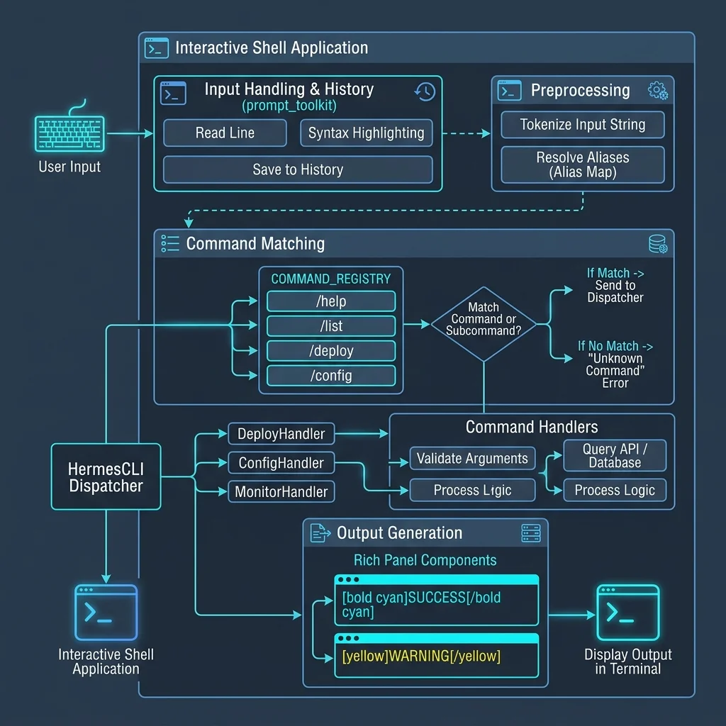 CLI command dispatch flow