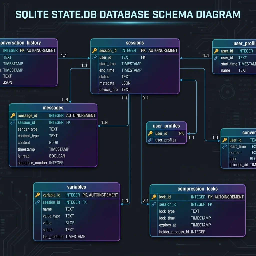 SQLite Database Table Relationship ER Diagram